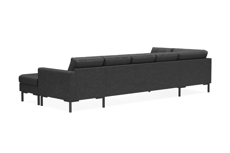 Frillestad 5-seters Venstrevendt U-formet Sofa med Divan og Sjeselong i Stoff - Mørk grå - Møbler - Sofaer - U-sofa