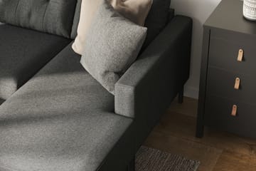 Frillestad 5-seters Venstrevendt U-formet Sofa med Divan og Sjeselong i Stoff - Mørk grå - Møbler - Sofaer - U-sofa