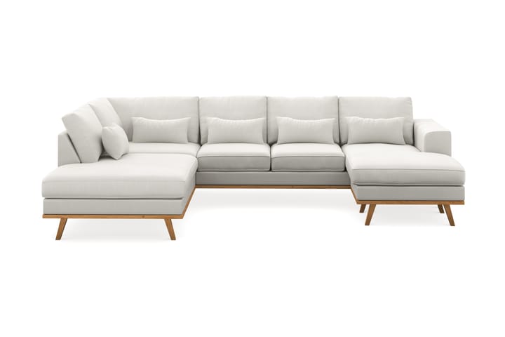 U-Sofa Haga Compact Lin - 4 seters sofa med divan - U-sofa