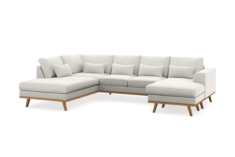 U-Sofa Haga Compact Lin - Beige - 4 seters sofa med divan - U-sofa