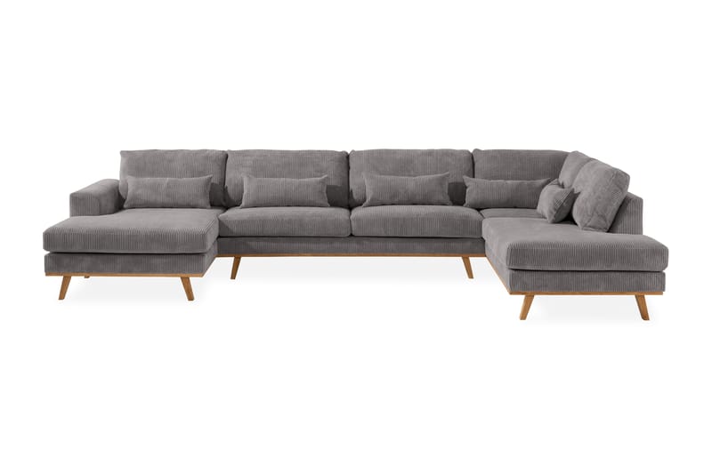 U-Sofa Haga Cordfløyel - 4 seters sofa med divan - U-sofa