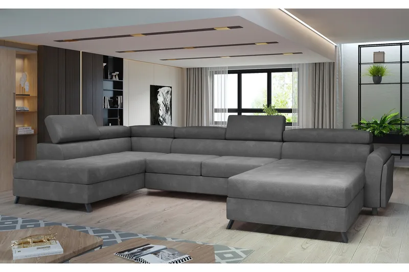 Josette U-sofa med Divan Høyre, Grå