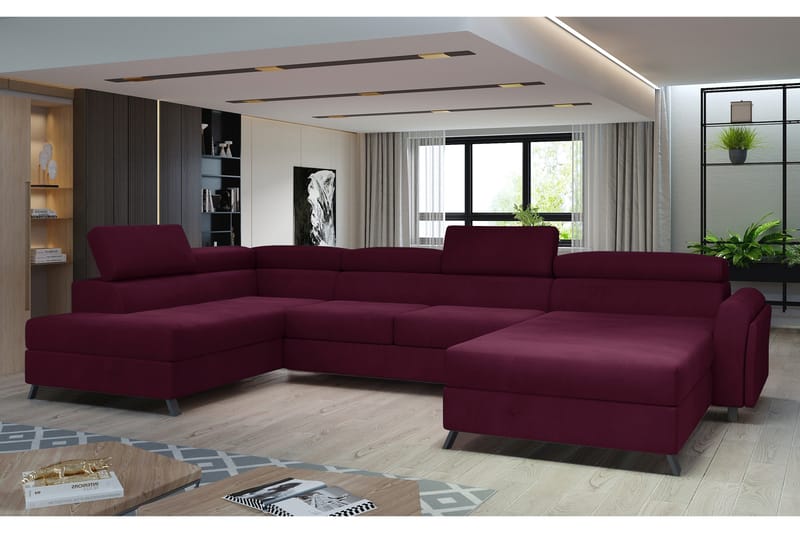 Josette U-sofa med Divan Høyre, Lilla