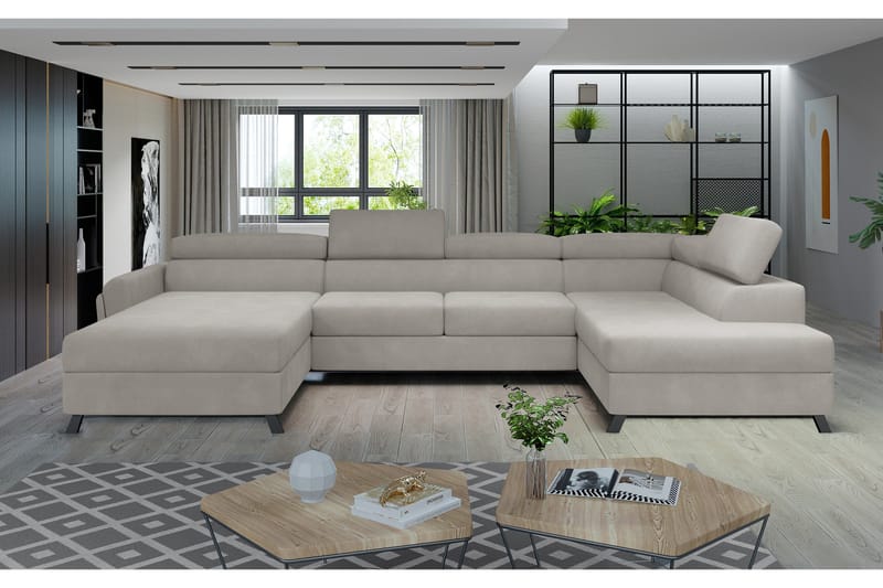 Josette U-sofa med Divan Venstre, Beige