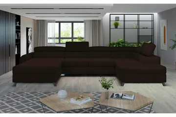 Josette U-sofa med Divan Venstre - Brun - Møbler - Sofaer - U-sofa