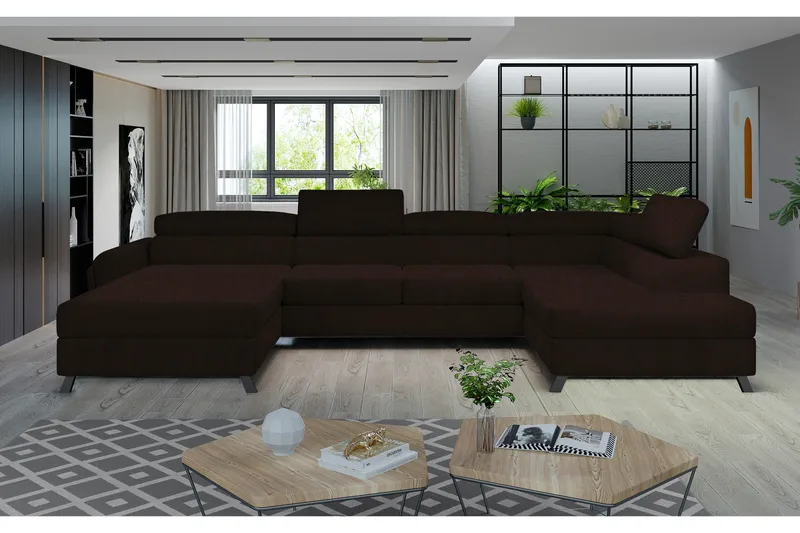 Josette U-sofa med Divan Venstre - Brun - Møbler - Sofaer - U-sofa