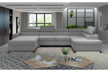 Josette U-sofa med Divan Venstre - Grå - Møbler - Sofaer - U-sofa
