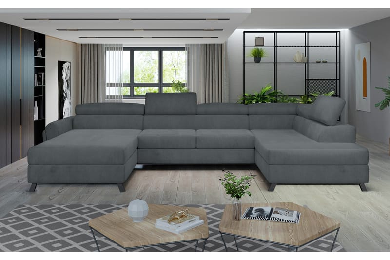 Josette U-sofa med Divan Venstre - Grå - Møbler - Sofaer - U-sofa