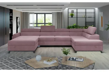 Josette U-sofa med Divan Venstre - Rosa - Møbler - Sofaer - U-sofa