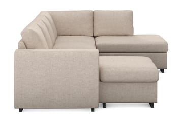 Link 4-seters Høyrevendt U-formet Large Sofa med Divan og Sjeselong i Stoff - Beige - Møbler - Sofaer - U-sofa