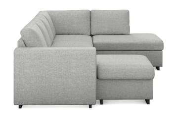 Link 4-seters Høyrevendt U-formet Large Sofa med Divan og Sjeselong i Stoff - Lys grå - Møbler - Sofaer - U-sofa