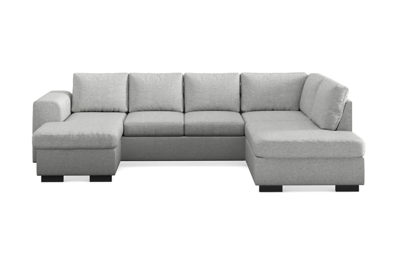 Link 4-seters Høyrevendt U-formet Large Sofa med Divan og Sjeselong i Stoff - Lys grå - Møbler - Sofaer - U-sofa