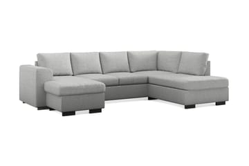 Link 4-seters Høyrevendt U-formet Large Sofa med Divan og Sjeselong i Stoff - Lys grå - Møbler - Sofaer - U-sofa