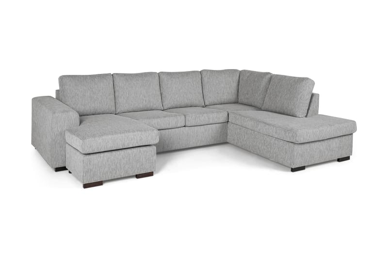 Link 4-seters Høyrevendt U-formet Sofa med Divan og Sjeselong i Stoff - Lys grå - Møbler - Sofaer - U-sofa