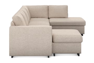 Link 4-seters Høyrevendt U-formet X-Large Sofa med Divan og Sjeselong i Stoff - Beige - Møbler - Sofaer - U-sofa