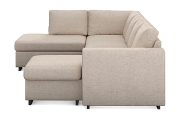Link 4-seters Venstrevendt U-formet Large Sofa med Divan og Sjeselong i Stoff - Beige - Møbler - Sofaer - U-sofa