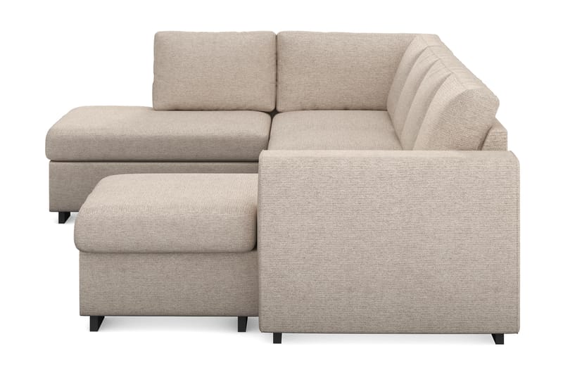 Link 4-seters Venstrevendt U-formet Large Sofa med Divan og Sjeselong i Stoff - Beige - Møbler - Sofaer - U-sofa