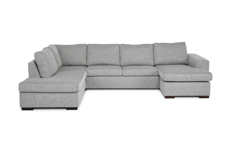 Link 4-seters Venstrevendt U-formet Large Sofa med Divan og Sjeselong i Stoff - Lys grå - Møbler - Sofaer - U-sofa