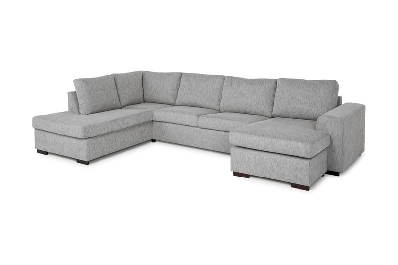 Link 4-seters Venstrevendt U-formet Large Sofa med Divan og Sjeselong i Stoff - Lys grå - Møbler - Sofaer - U-sofa