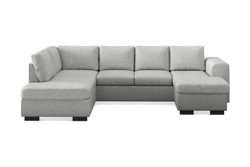 Link 4-seters Venstrevendt U-formet Large Sofa med Divan og Sjeselong i Stoff - Lys grå - Møbler - Sofaer - U-sofa