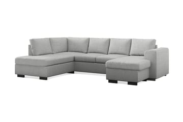 Link 4-seters Venstrevendt U-formet Large Sofa med Divan og Sjeselong i Stoff - Lys grå - Møbler - Sofaer - U-sofa