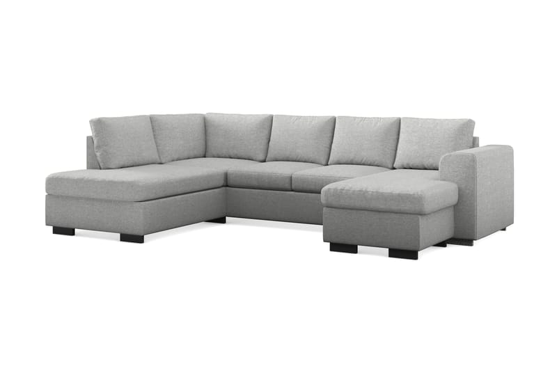 Link 4-seters Venstrevendt U-formet Large Sofa med Divan og Sjeselong i Stoff - Lys grå - Møbler - Sofaer - U-sofa
