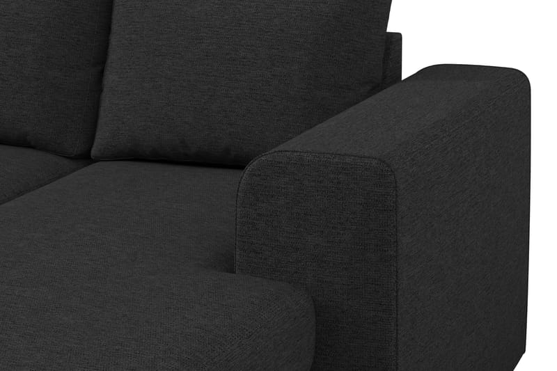 Link 4-seters Venstrevendt U-formet Large Sofa med Divan og Sjeselong i Stoff - Svart - Møbler - Sofaer - U-sofa