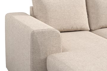 Link 4-seters Venstrevendt U-formet Sofa med Divan og Sjeselong i Stoff - Beige - Møbler - Sofaer - U-sofa