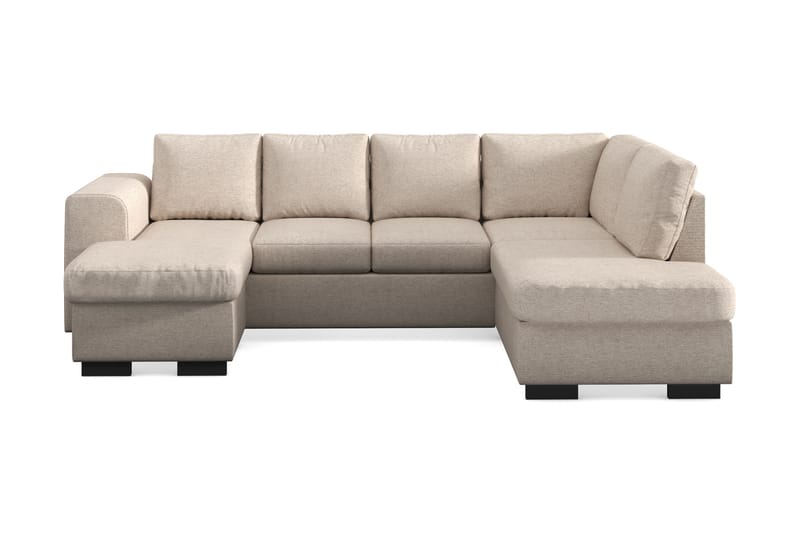 Link 4-seters Venstrevendt U-formet Sofa med Divan og Sjeselong i Stoff - Beige - Møbler - Sofaer - U-sofa