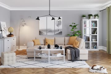 Link 4-seters Venstrevendt U-formet Sofa med Divan og Sjeselong i Stoff - Beige - Møbler - Sofaer - U-sofa