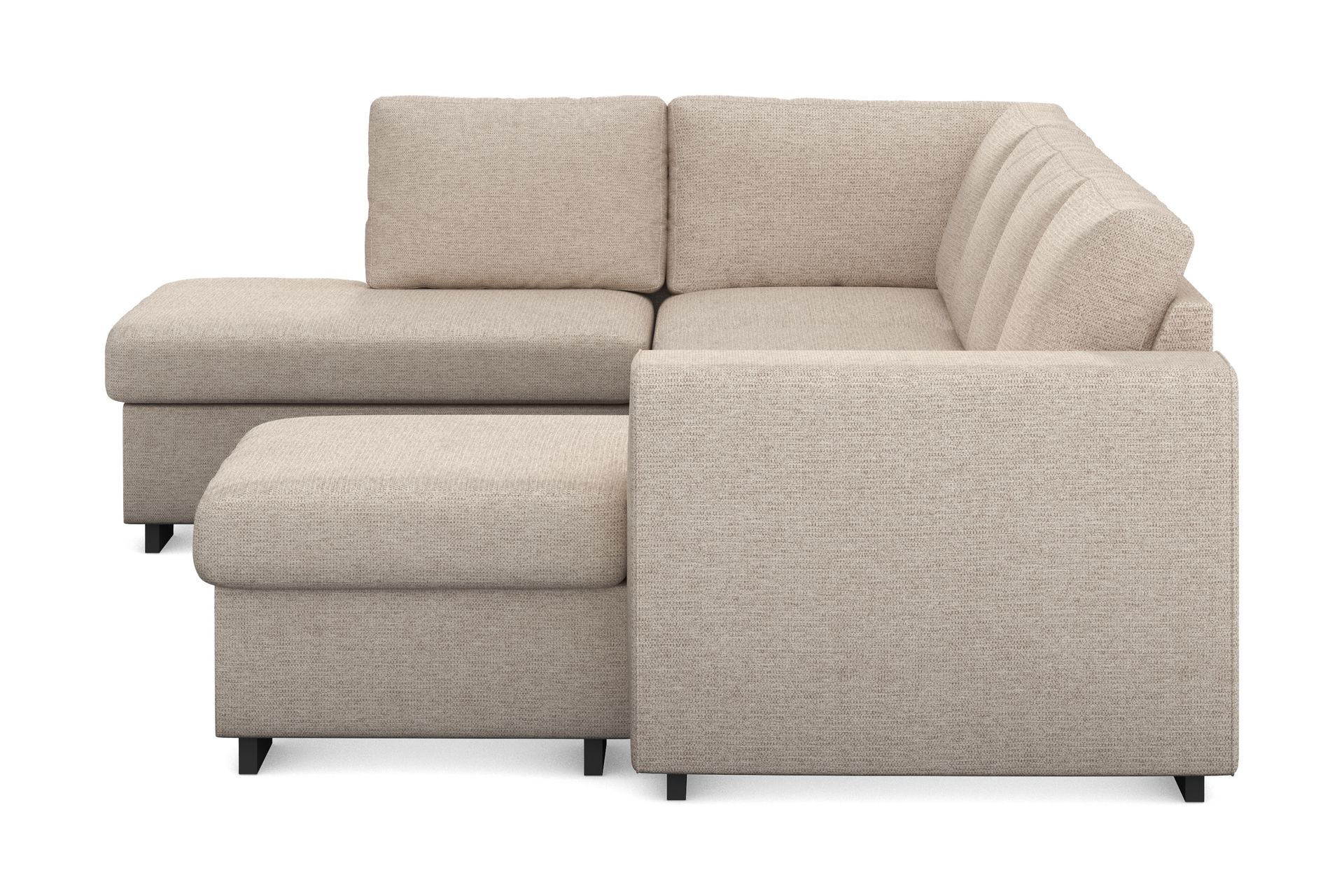 Link 4-seters Venstrevendt U-formet Sofa med Divan og Sjeselong i Stoff - Beige - Møbler - Sofaer - U-sofa