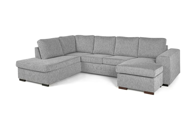 Link 4-seters Venstrevendt U-formet Sofa med Divan og Sjeselong i Stoff - Lys grå - Møbler - Sofaer - U-sofa