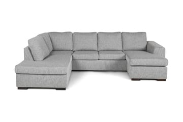 Link 4-seters Venstrevendt U-formet Sofa med Divan og Sjeselong i Stoff - Lys grå - Møbler - Sofaer - U-sofa