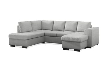 Link 4-seters Venstrevendt U-formet Sofa med Divan og Sjeselong i Stoff - Lys grå - Møbler - Sofaer - U-sofa