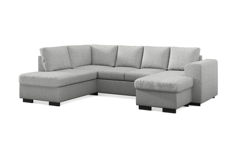 Link 4-seters Venstrevendt U-formet Sofa med Divan og Sjeselong i Stoff - Lys grå - Møbler - Sofaer - U-sofa