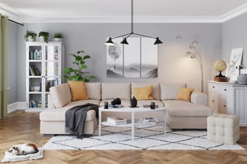 Link 4-seters Venstrevendt U-formet X-Large Sofa med Divan og Sjeselong i Stoff - Beige - Møbler - Sofaer - U-sofa