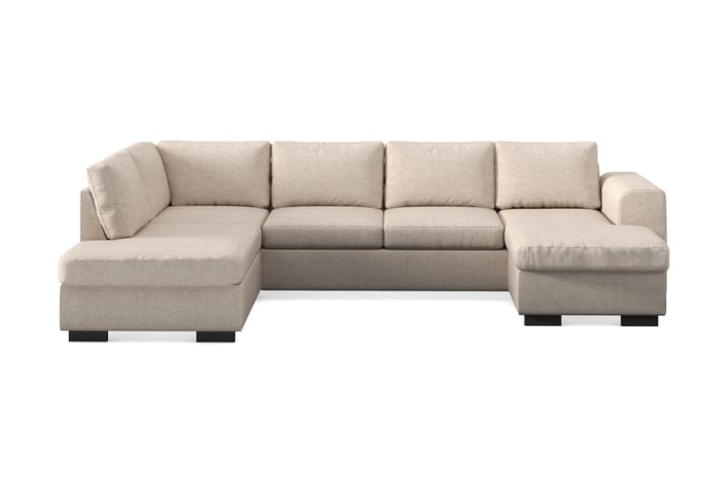Link 4-seters Venstrevendt U-formet X-Large Sofa med Divan og Sjeselong i Stoff - Beige - Møbler - Sofaer - U-sofa