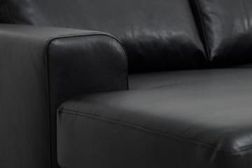 Link 5-seters Høyrevendt U-formet X-Large Sofa med Divan og Sjeselong i Kunstlær - Svart - Møbler - Sofaer - U-sofa