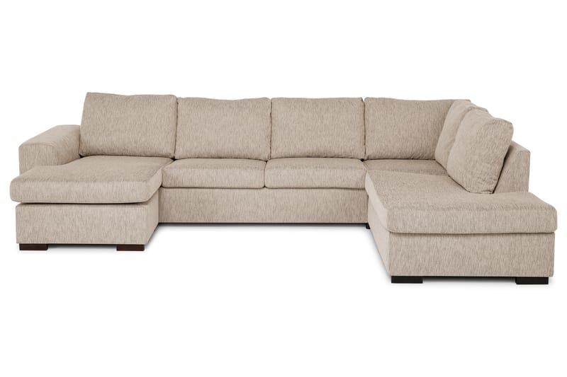 Link 5-seters Høyrevendt U-formet X-Large Sofa med Divan og Sjeselong i Stoff - Beige - Møbler - Sofaer - U-sofa