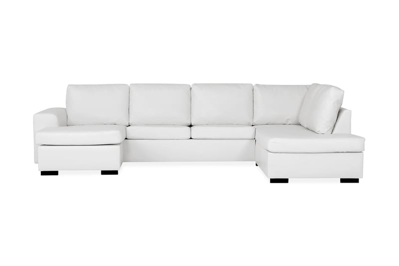 Link 5-seters Høyrevendt U-formet X-Large Sofa med Divan og Sjeselong i Stoff - Hvit - Møbler - Sofaer - U-sofa