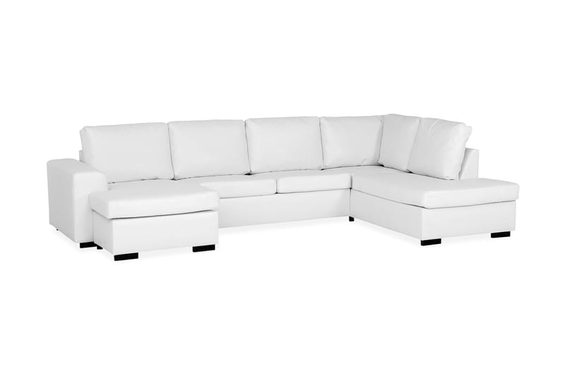 Link 5-seters Høyrevendt U-formet X-Large Sofa med Divan og Sjeselong i Stoff - Hvit - Møbler - Sofaer - U-sofa