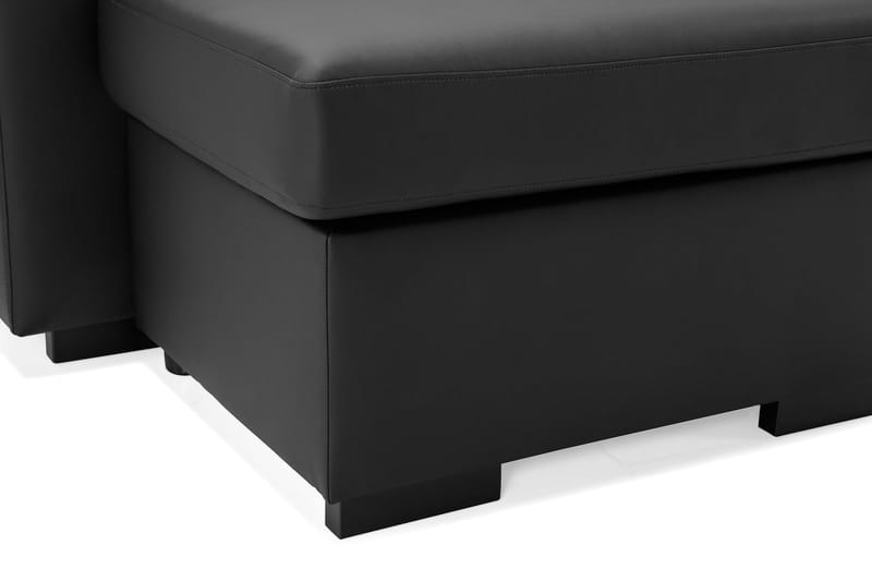 Link 5-seters Høyrevendt U-formet XX-Large Sofa med Divan og Sjeselong i Kunstlær - Svart - Møbler - Sofaer - U-sofa
