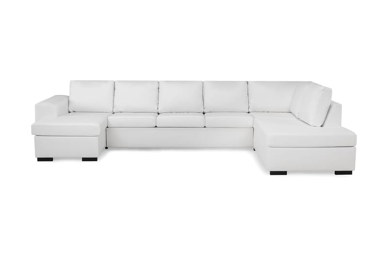 Link 5-seters Høyrevendt U-formet XX-Large Sofa med Divan og Sjeselong i Stoff - Hvit - Møbler - Sofaer - U-sofa