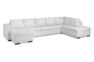 Link 5-seters Høyrevendt U-formet XX-Large Sofa med Divan og Sjeselong i Stoff - Hvit - Møbler - Sofaer - U-sofa