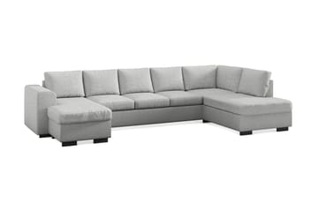 Link 5-seters Høyrevendt U-formet XX-Large Sofa med Divan og Sjeselong i Stoff - Lys grå - Møbler - Sofaer - U-sofa