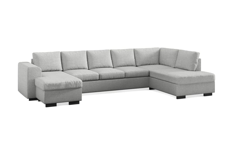 Link 5-seters Høyrevendt U-formet XX-Large Sofa med Divan og Sjeselong i Stoff - Lys grå - Møbler - Sofaer - U-sofa