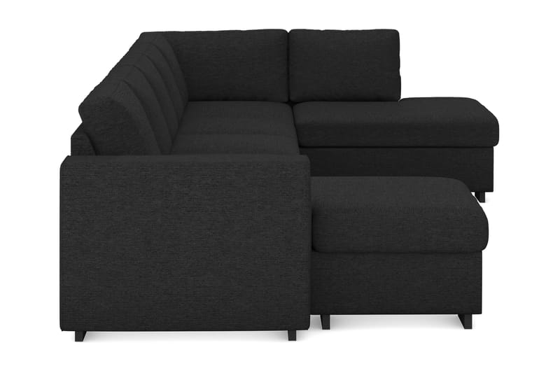 Link 5-seters Høyrevendt U-formet XX-Large Sofa med Divan og Sjeselong i Stoff - Svart - Møbler - Sofaer - U-sofa