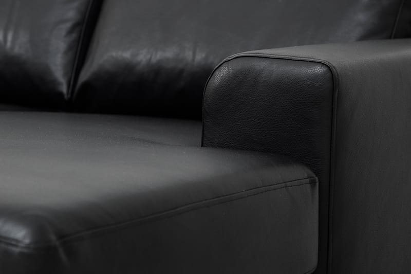 Link 5-seters Venstrevendt U-formet X-Large Sofa med Divan og Sjeselong i Kunstlær - Svart - Møbler - Sofaer - U-sofa