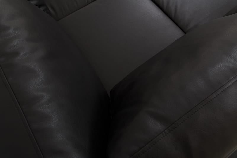 Link 5-seters Venstrevendt U-formet X-Large Sofa med Divan og Sjeselong i Kunstlær - Svart - Møbler - Sofaer - U-sofa