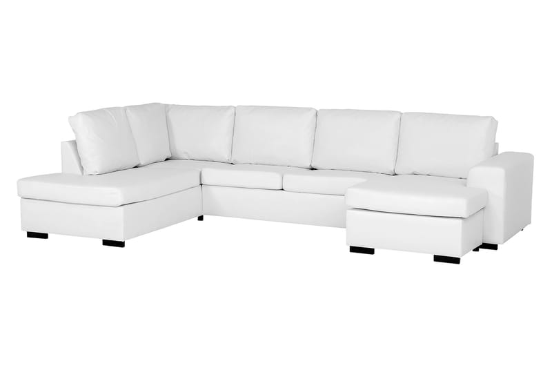 Link 5-seters Venstrevendt U-formet X-Large Sofa med Divan og Sjeselong i Stoff - Hvit - Møbler - Sofaer - U-sofa